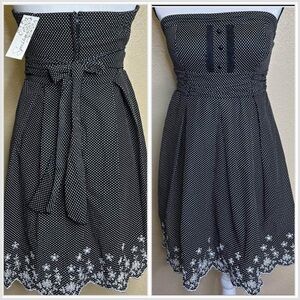 SPEECHLESS STRAPLESS Chic Black and White Polka Dot Dress NEW JUNIORS SIZE 9